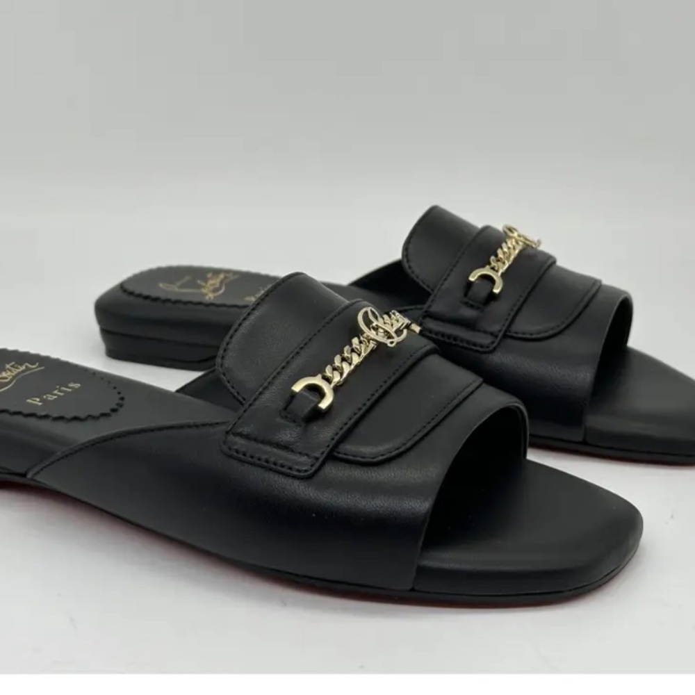 Christian Louboutin  Miss MJ Mule Slippers Red Sole with Black Edge - Picture 6 of 12